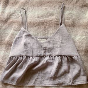 Liliac purple ruffle crop top